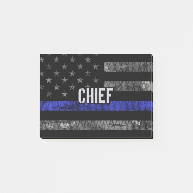 Distressed Chief Police Flag Post-it Notes (Front)