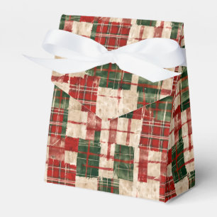 Distressed Christmas Tartan Favour Box