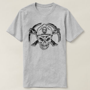 DISTRESSED COAL MINER SKULL T-Shirt