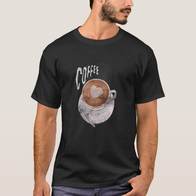 Distressed Coffee Caffeine Coffee Drinker Men Wome T-Shirt (Front)
