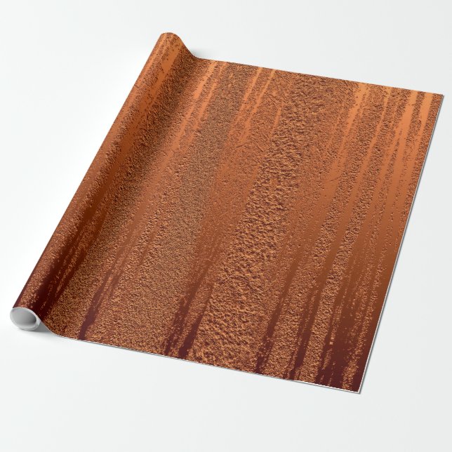 Distressed Copper Metallic Texture 10 Wrapping Paper (Unrolled)