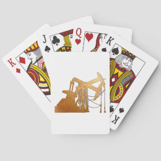 Distressed Copper Oil Pumping Unit Design Playing Cards