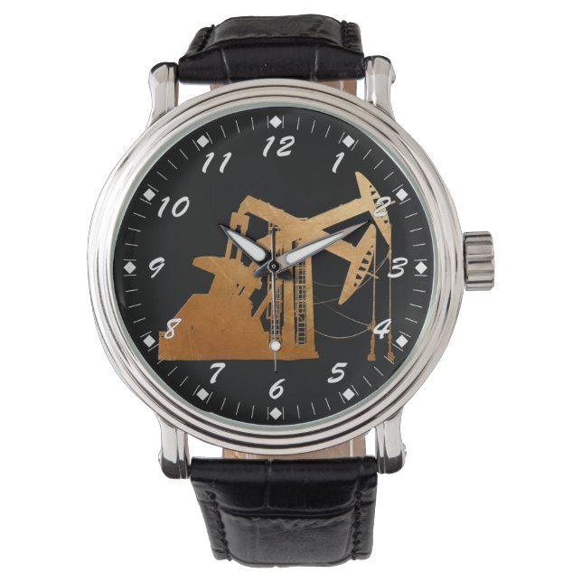 Distressed Copper Oil Pumping Unit Design Watch (Front)