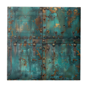 Distressed Copper Patina Tile