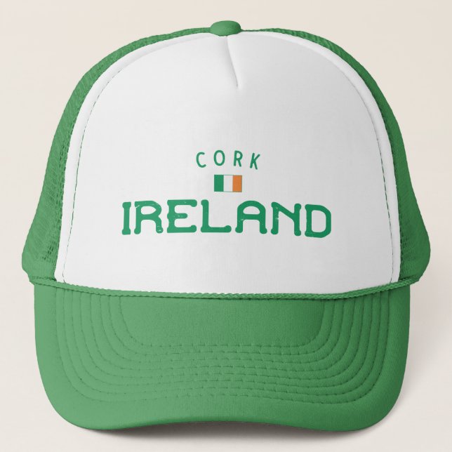 Distressed Cork Ireland Trucker Hat (Front)