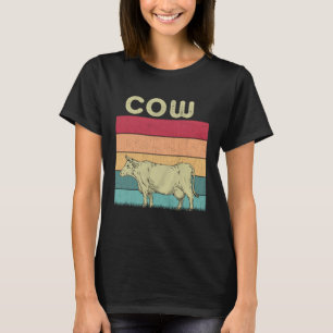 Distressed Cow Lover Boys Girls Retro Style Cow T-Shirt