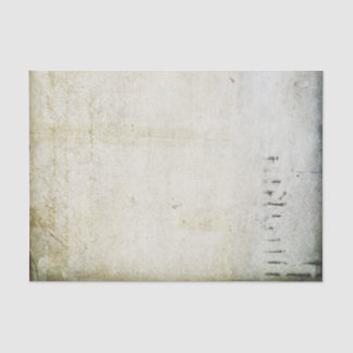 Distressed creased textured faded text tissue paper
