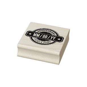 Distressed Custom Anniversary Day Date Rubber Stamp