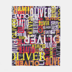 Distressed Custom Color Names Replicated Modern Fleece Blanket