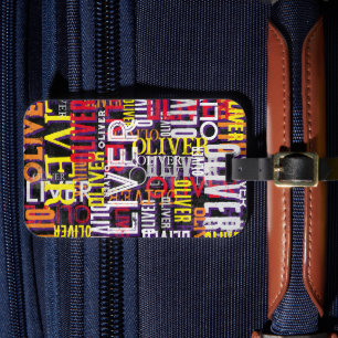 Distressed Custom Colour Names Replicated Modern Luggage Tag