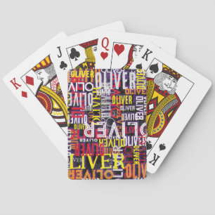 Distressed Custom Colour Names Replicated Modern Playing Cards