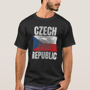 Distressed Czech Republic Flag Graphic For Men Wom T-Shirt