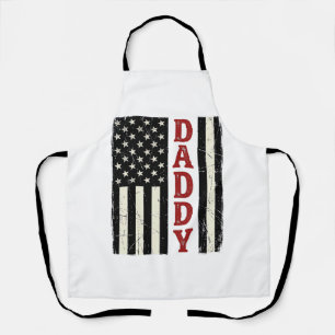 Distressed Daddy American Flag Shirt Design_1 Apron