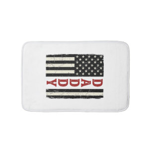 Distressed Daddy American Flag Shirt Design_1 Bath Mat