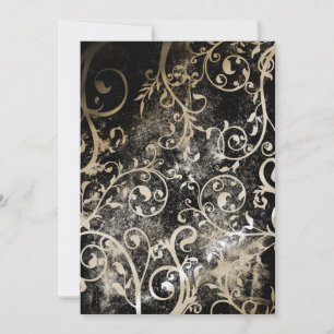 Distressed Damask Gothic Grunge Wedding Invitation