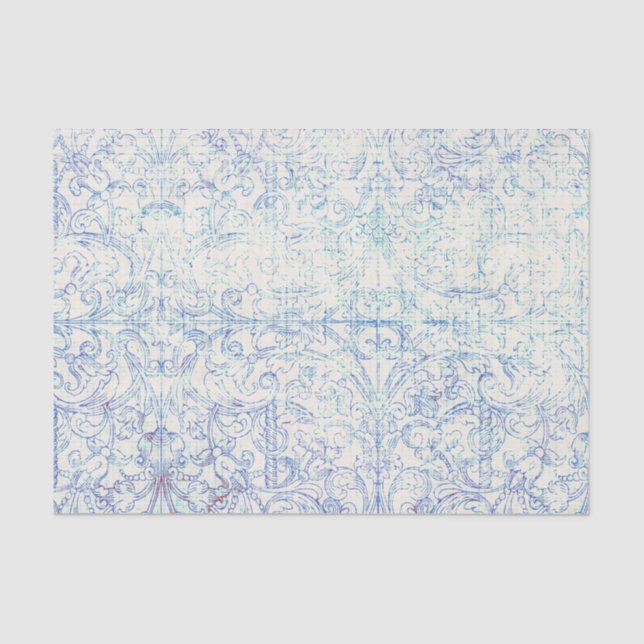 Distressed Damask Ornamental Design Tissue Paper (Front)