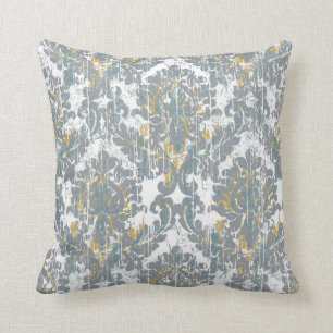 Distressed Damask Pattern Cushion