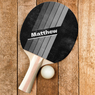 Distressed Dark Gradient Rainbow with Name Ping Pong Paddle