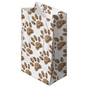Distressed Desert Camo Dog Paw Print Small Gift Bag