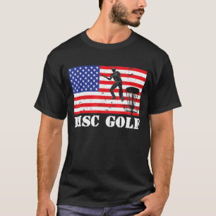 Distressed Disc Golf Player Usa American Flag Vint T-Shirt