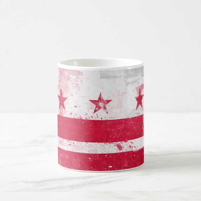 Distressed District of Columbia Flag Coffee Mug (Center)