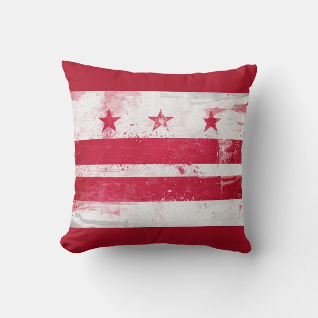 Distressed District of Columbia Flag Cushion (Front)