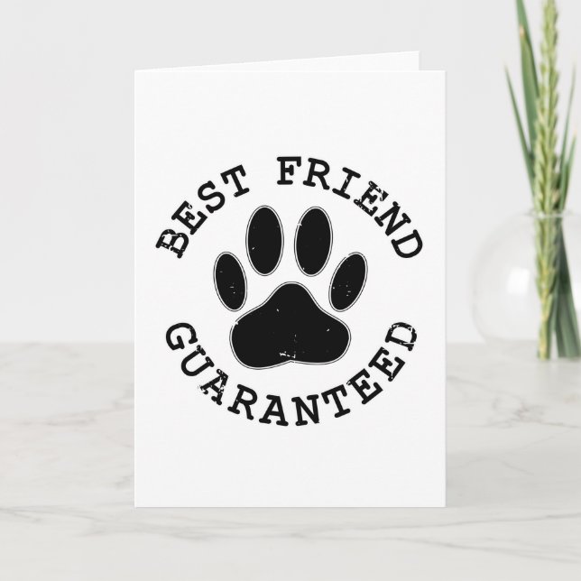 Distressed Dog Paw Best Friend Guaranteed Card (Front)