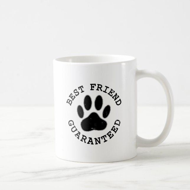 Distressed Dog Paw Best Friend Guaranteed Coffee Mug (Right)