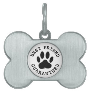 Distressed Dog Paw Best Friend Guaranteed Pet Name Tag