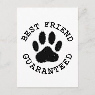 Distressed Dog Paw Best Friend Guaranteed Postcard