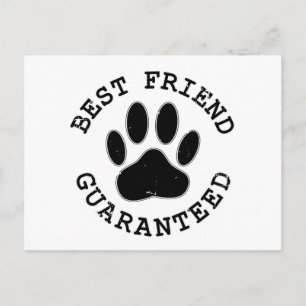 Distressed Dog Paw Best Friend Guaranteed Postcard