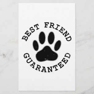 Distressed Dog Paw Best Friend Guaranteed Stationery