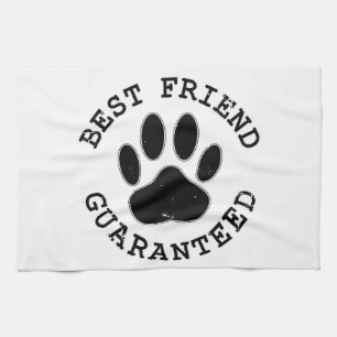 Distressed Dog Paw Best Friend Guaranteed Tea Towel