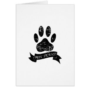 Distressed Dog Paw With Ribbon