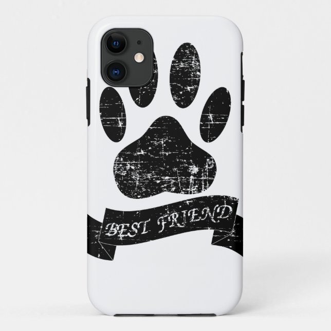 Distressed Dog Paw With Ribbon Case-Mate iPhone Case (Back)