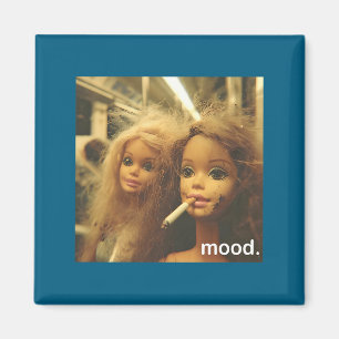 Distressed Doll Face Meme Premium Magnet