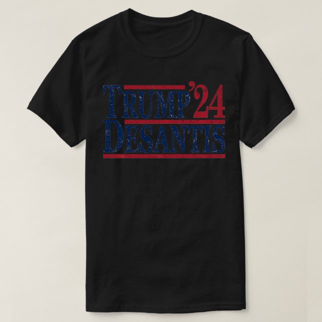 Distressed Donald Trump Ron DeSantis 2024 Pullover (Design Front)