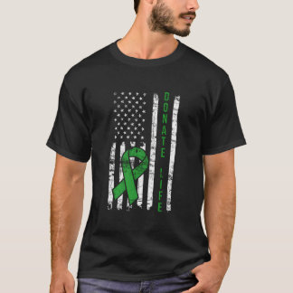 Distressed Donate Life Usa Flag Organ Ney Donor Ri T-Shirt