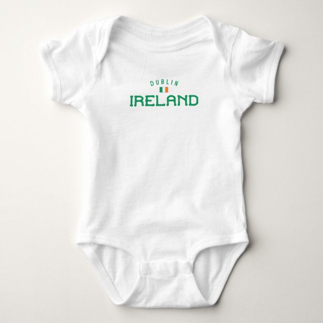 Distressed Dublin Ireland Baby Bodysuit (Front)