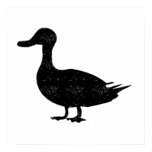 Distressed Duck Silhouette
