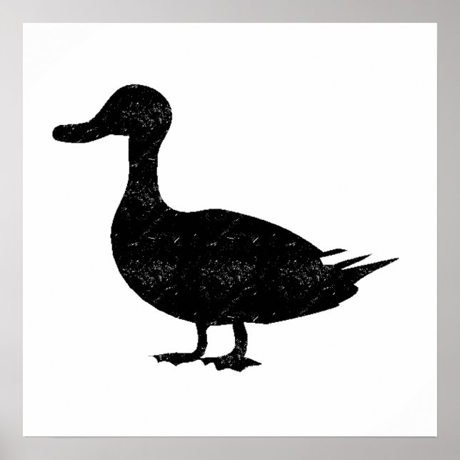 Distressed Duck Silhouette Poster (Front)