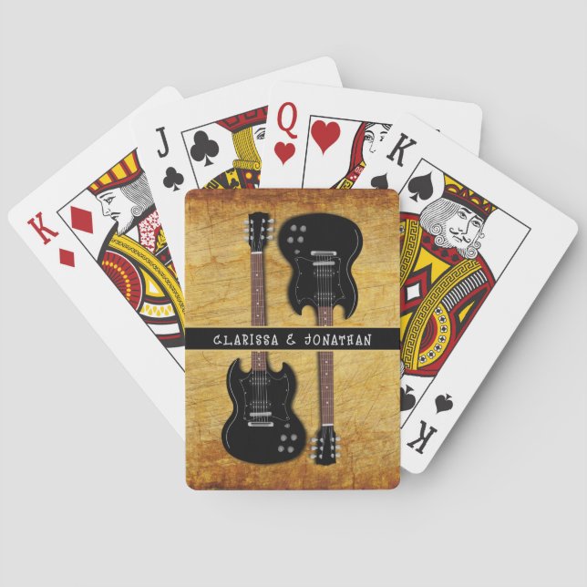 Distressed Electric Guitars Personalised Playing Cards (Back)