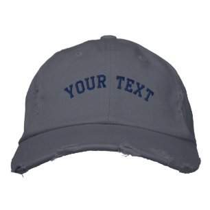 Distressed Embroidered Cap Scotland Blue