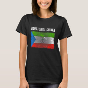 Distressed Equatorial Guinea Flag Print Men Women T-Shirt