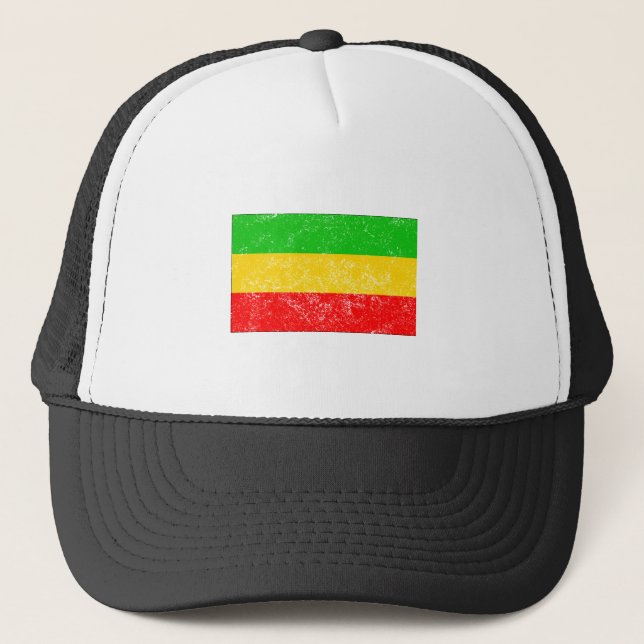 Distressed Ethiopia Flag Trucker Hat (Front)
