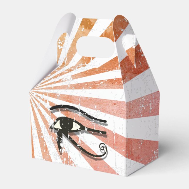 Distressed Eye Of Horus  Egyptian Symbol Retro Sun Favour Box (Front Side)