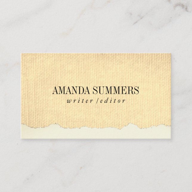 Distressed Fabric Business Card (Front)