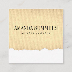 Distressed Fabric Square Business Card