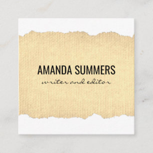 Distressed Fabric Square Business Card