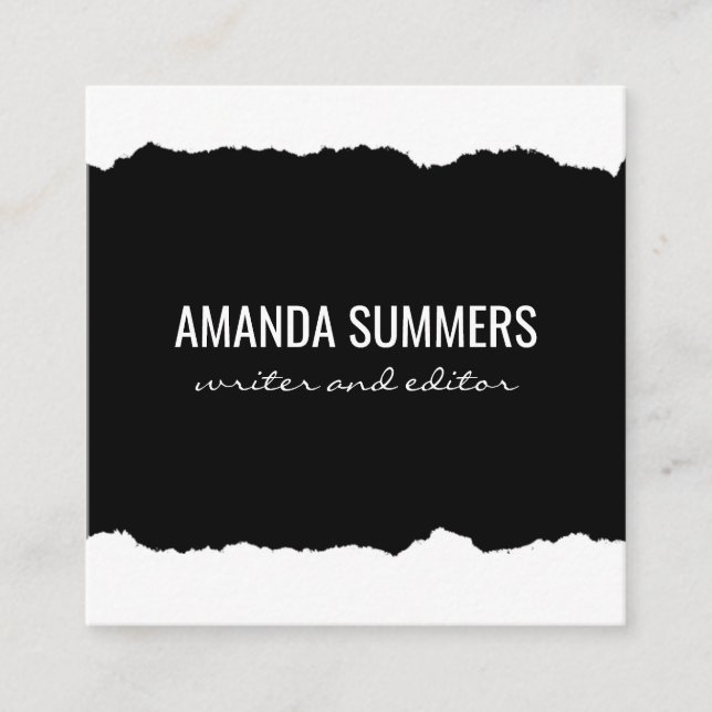 Distressed Fabric Square Business Card (Front)